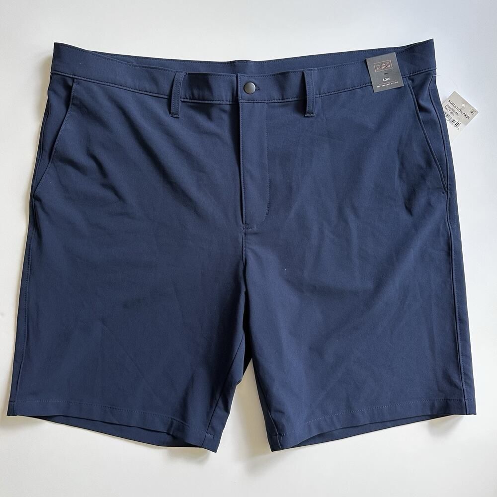 14th and Union Slim Fit Shorts Mens Size 40 Navy Blue‎ 9” Inseam Performance NWT
